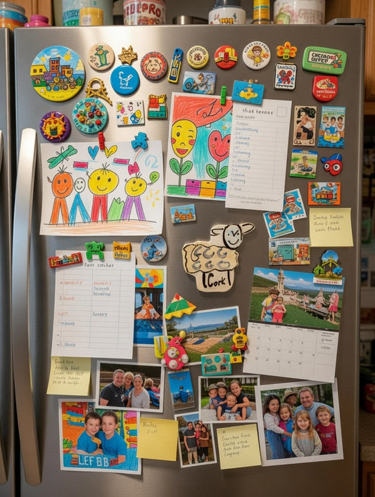 Handmade Ceramic “Cork” Witty Sheep Magnet – Hand‑Painted