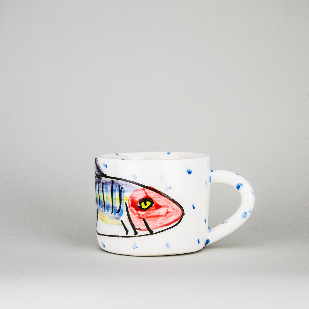 Ceramic Mug and Plate Sets  - Mackerel Fish Design - Gifts for Him