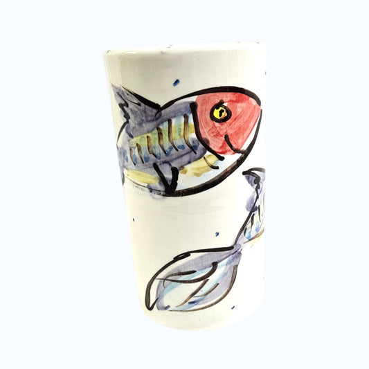 Large Mackerel Fish Vase – Handmade Irish Ceramics by Charlie Mahon